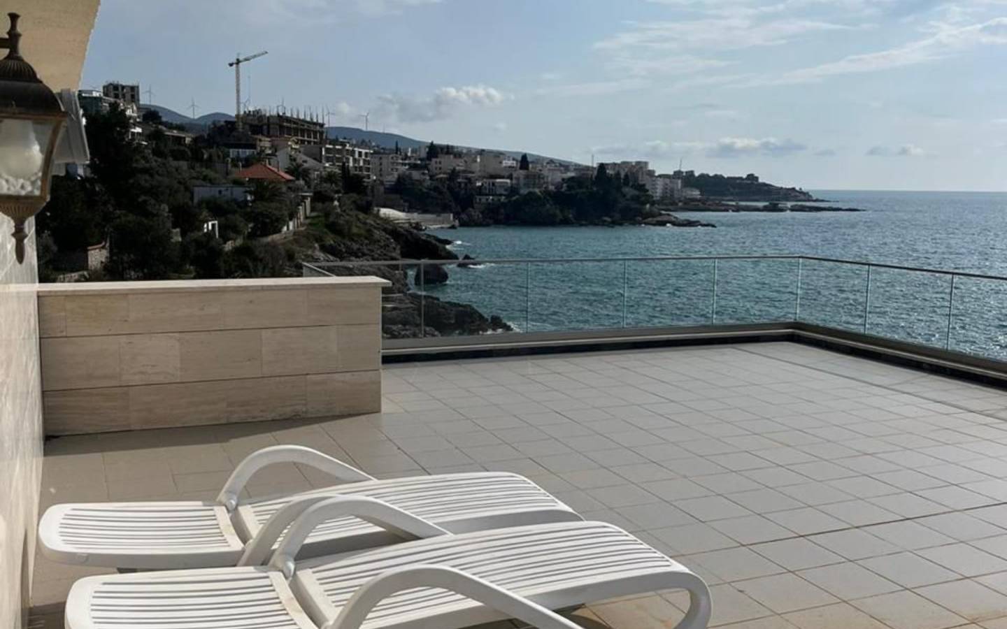 Luxury tiled terrace with sea views in Ulcinj, Montenegro&mdash;prime investment property via immobilien.ekosphere.me by Ekosphere doo.