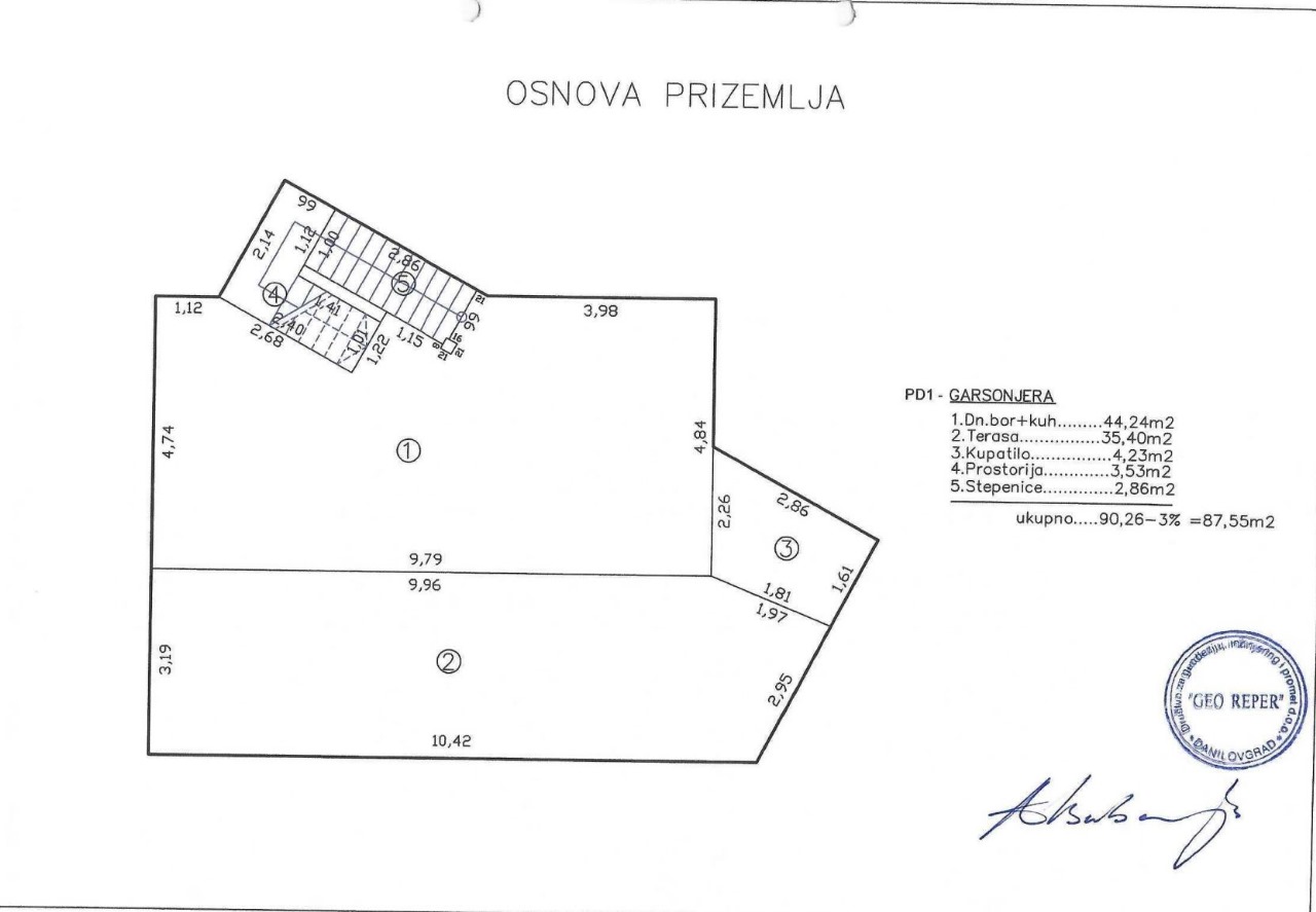 Premium Ulcinj, Montenegro property floor plan with detailed room sizes, area in meters; exclusive at immobilien.ekosphere.me by ekosphere.