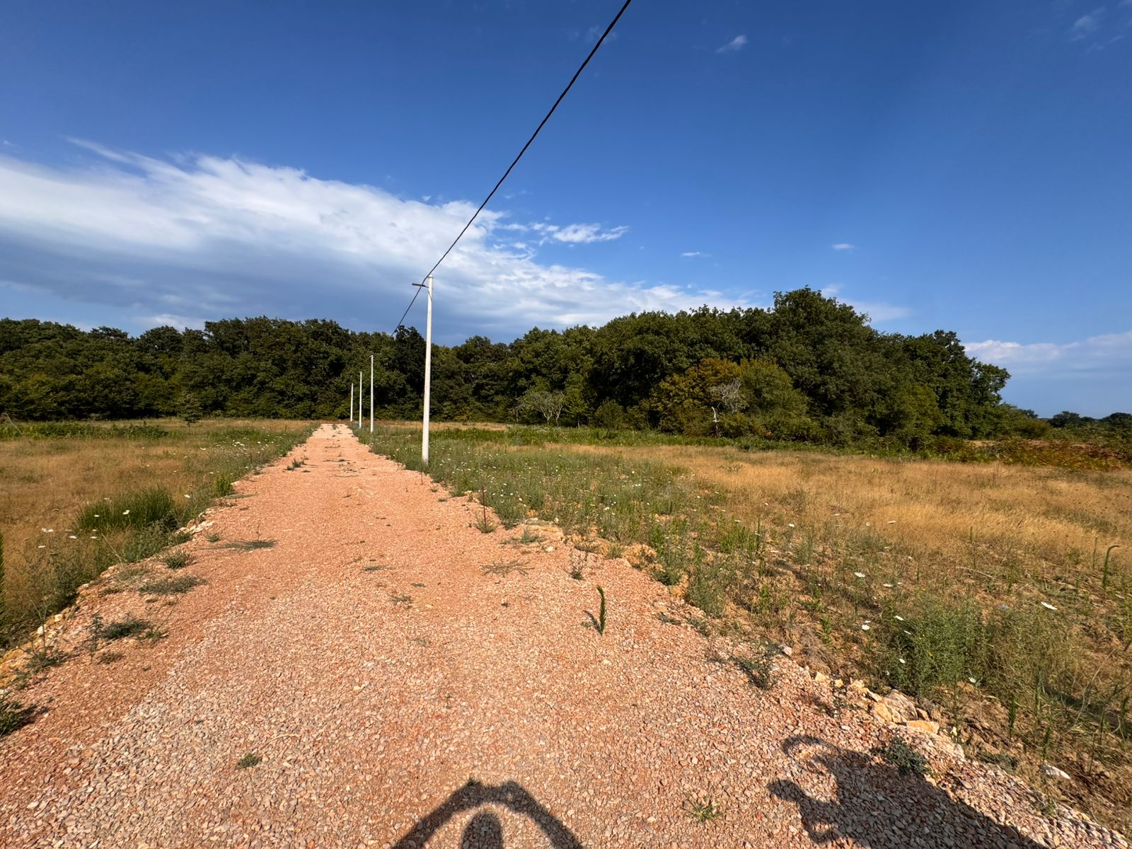 Premium-Immobilien in Ulcinj: grasbewachsenes Feld mit Strommasten, ideal f&uuml;r Investitionen. Eingetragen bei immobilien.ekosphere.me von ekosphere doo. 