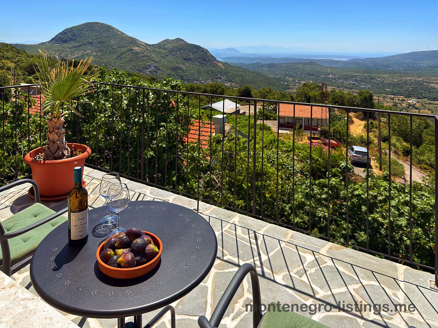 Elegant stone terrace with scenic hill views in Ulcinj, Montenegro&mdash;exclusive property by immobilien.ekosphere.me (ekosphere doo).